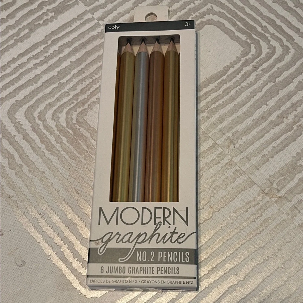 Ooly Modern Graphite No.2 Jumbo Pencils – Metallic Gold & Silver Set